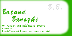 botond banszki business card